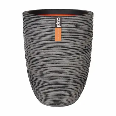 Vase elegant low Rib NL 34x46 anthracite, Capi Europe, tuincentrumoutlet