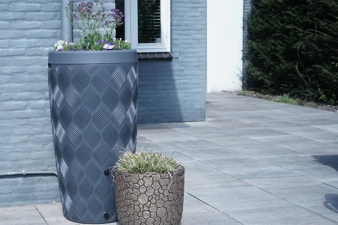 2in1 regenton delta 240l antraciet, Meuwissen Agro, tuincentrumoutlet