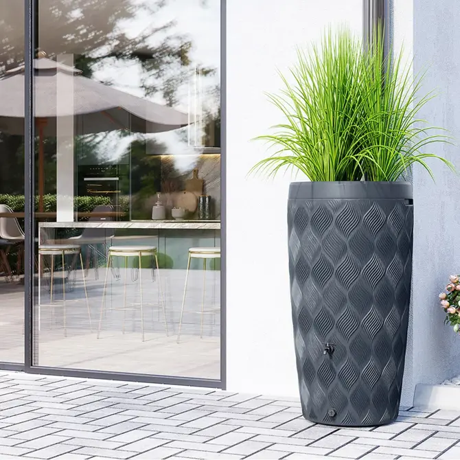 2in1 regenton delta 240l antraciet sfeer, Meuwissen Agro, tuincentrumoutlet