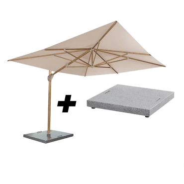 4 Seasons Outdoor Hacienda Wood Look Sand met Parasolvoet