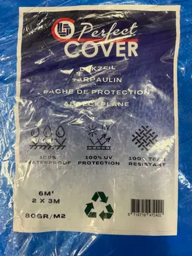 AFDEKZEIL BLAUW  2 x 3 MTR 80 GR/M², Verbo, tuincentrumoutelt.com