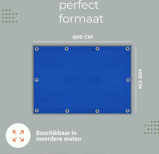 AFDEKZEIL BLAUW  2 x 3 MTR 80 GR/M², Verbo, tuincentrumoutelt.com