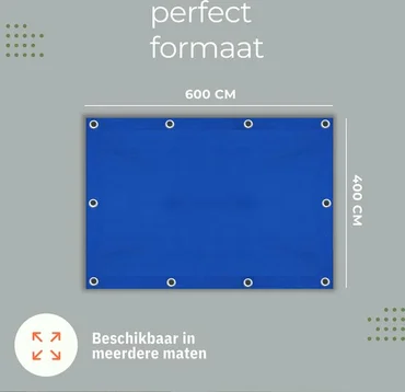 AFDEKZEIL BLAUW  2 x 3 MTR 80 GR/M², Verbo, tuincentrumoutelt.com