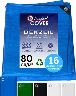 AFDEKZEIL BLAUW  2 x 3 MTR 80 GR/M²