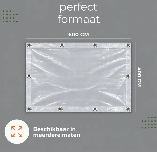 AFDEKZEIL TRANSPARANT  ring 4 x 6 MTR 150 GR/M² formaat, Verbo, Tuincentrumoutlet.com