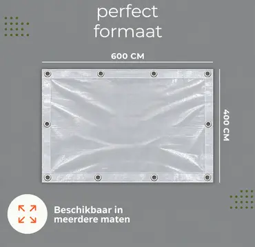 AFDEKZEIL TRANSPARANT  ring 4 x 6 MTR 150 GR/M² formaat, Verbo, Tuincentrumoutlet.com