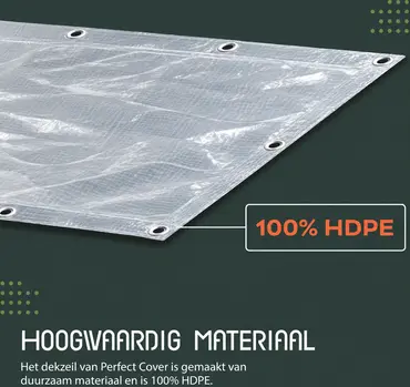 AFDEKZEIL TRANSPARANT details 4 x 6 MTR 150 GR/M² materiaal, Verbo, Tuincentrumoutlet.com