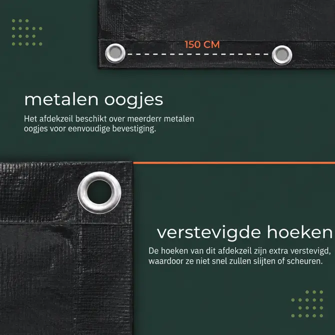 AFDEKZEIL ZWART  4 x 6 MTR 80 GR/M², Verbo, tuincentrumoutlet.com