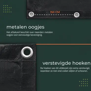 AFDEKZEIL ZWART  4 x 6 MTR 80 GR/M², Verbo, tuincentrumoutlet.com