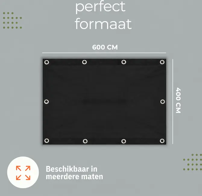 AFDEKZEIL ZWART  4 x 6 MTR 80 GR/M², Verbo, tuincentrumoutlet.com