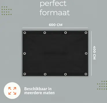 AFDEKZEIL ZWART  4 x 6 MTR 80 GR/M², Verbo, tuincentrumoutlet.com