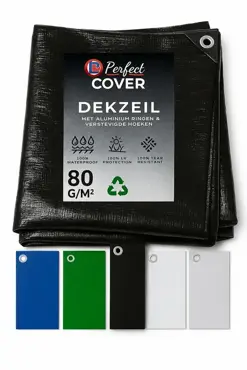 AFDEKZEIL ZWART 4 x 6 MTR 80 GR/M², Verbo, tuincentrumoutlet.com