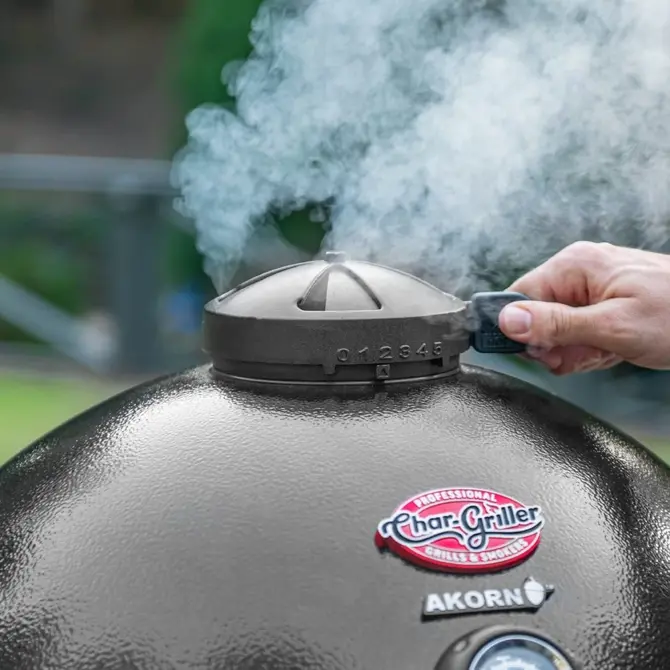 Akorn Kamado Charcoal Grill black detailfoto, Kamado Joe, tuincentrumoutlet