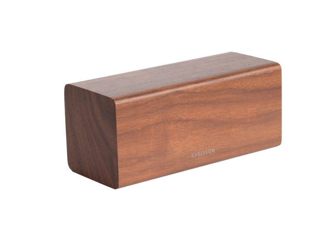 Alarm clock Block dark wood veneer, white LED zonder licht, present time, tuincentrumoutlet.com