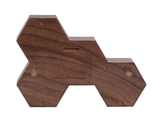 Alarm clock Six in the Mix black wood painted achterkant, present time, tuincentrumoutlet.com