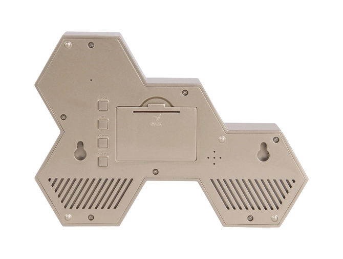 Alarm clock Six in the Mix gold painted achterkant, present time, tuincentrumoutlet.com