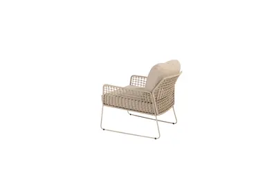 Albano loungeset met salontafels en voetenbank stoel links, 4 Seasons Outdoor, Tuincentrum Outlet