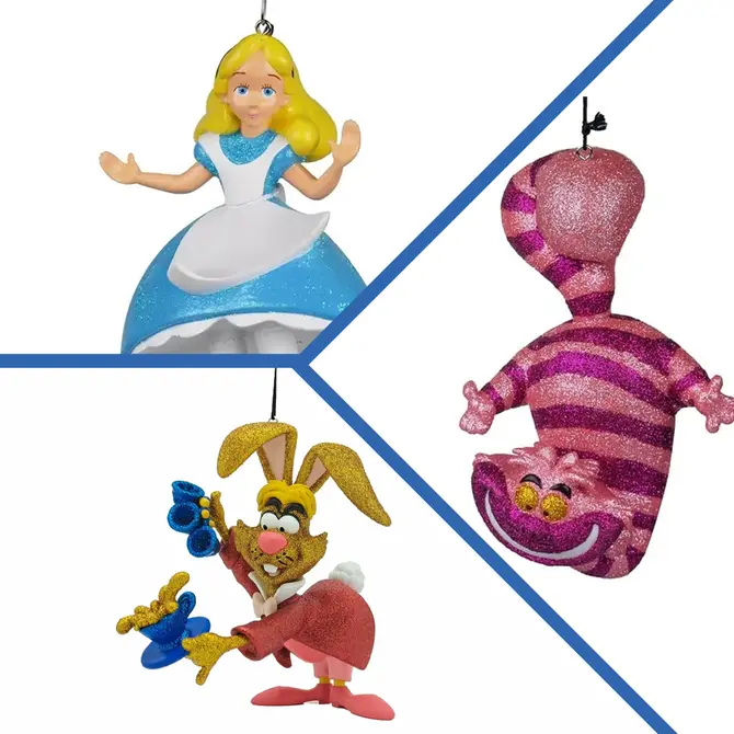 Alice in wonderland kerstballen set van 3, kurtadler, tuincentrumoutlet