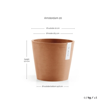 Amsterdam 20 Terra afmetingen, Ecopots, tuincentrumoutlet.com