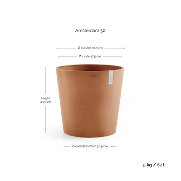 Amsterdam 50 Terra afmetingen, Ecopots, tuincentrumoutlet.com