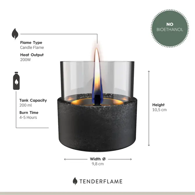 Aster Lava Black afmetingen, Tenderflame, tuincentrumoutlet.com