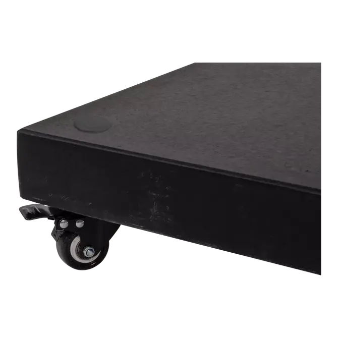 Asymetrique 360x220 grijs met verrijdbare 60kg voet parasolvoet detail, Madison, tuincentrumoutlet