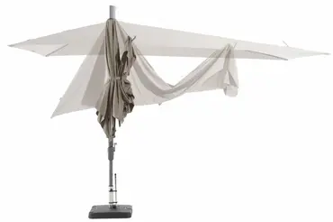 Asymetrique 360x220 sage groen met verrijdbare 60kg voet parasol inklappen, Madison, tuincentrumoutlet