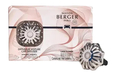 Autodiffuser Coralie Silver met Lady Flower, lampe berger, tuincentrumoutlet.com