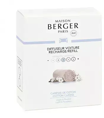 Autoparfum navulling 2 stuks Caresse de coton, lampe berger, tuincentrumoutlet.com