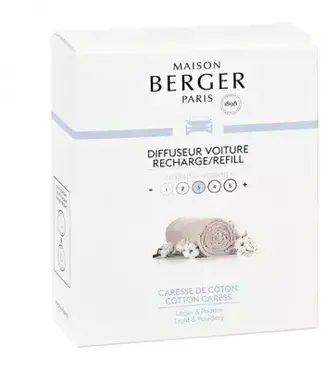 Autoparfum navulling 2 stuks Caresse de coton, lampe berger, tuincentrumoutlet.com