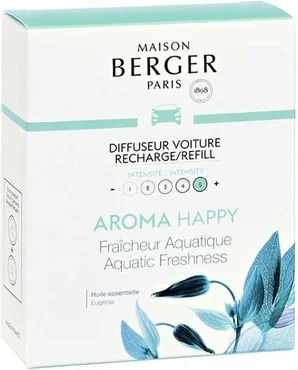 Autoparfum navulling 2 stuks Happy - Fraîcheur Aquatique / Aquatic Freshness
