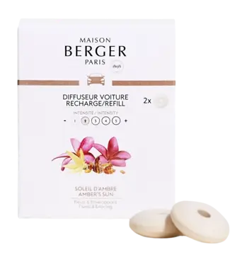 Autoparfum navulling 2 stuks Soleil d'Ambre, lampe berger, tuincentrumoutlet.com