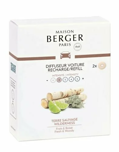 Autoparfum navulling 2 stuks Terre Sauvage, lampe berger, tuincentrumoutlet.com