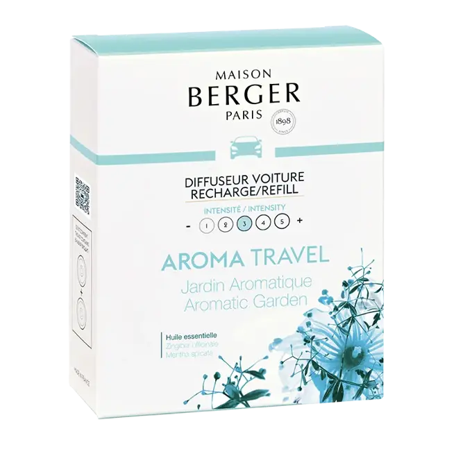 Autoparfum navulling 2 stuks Travel - Jardin Aromatique / Aromatic Garden, lampe berger, tuincentrumoutlet.com