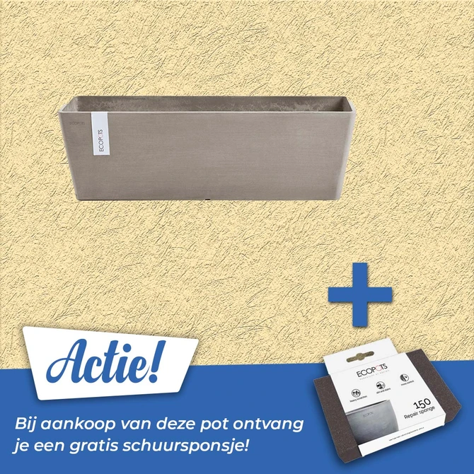 Bak bruges l45b17h17cm taupe actie, Ecopots, tuincentrumoutlet.com