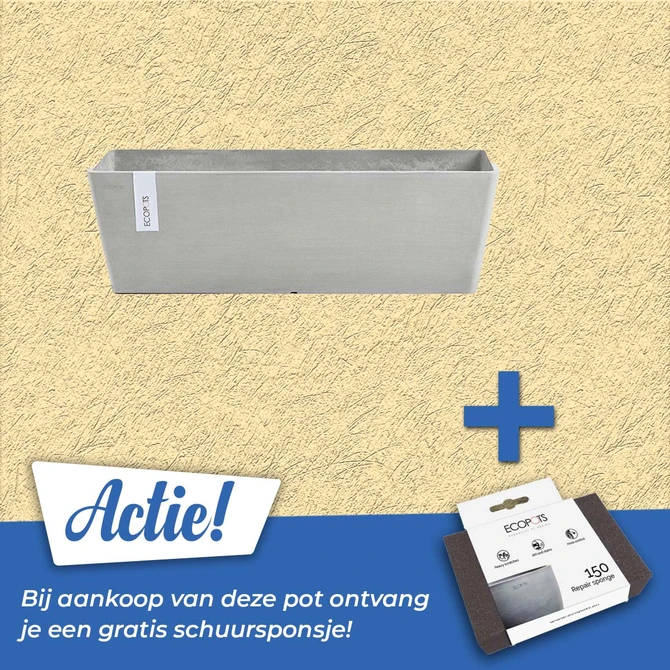 Bak bruges l45b17h17cm witgrijs actie, Ecopots, tuincentrumoutlet.com