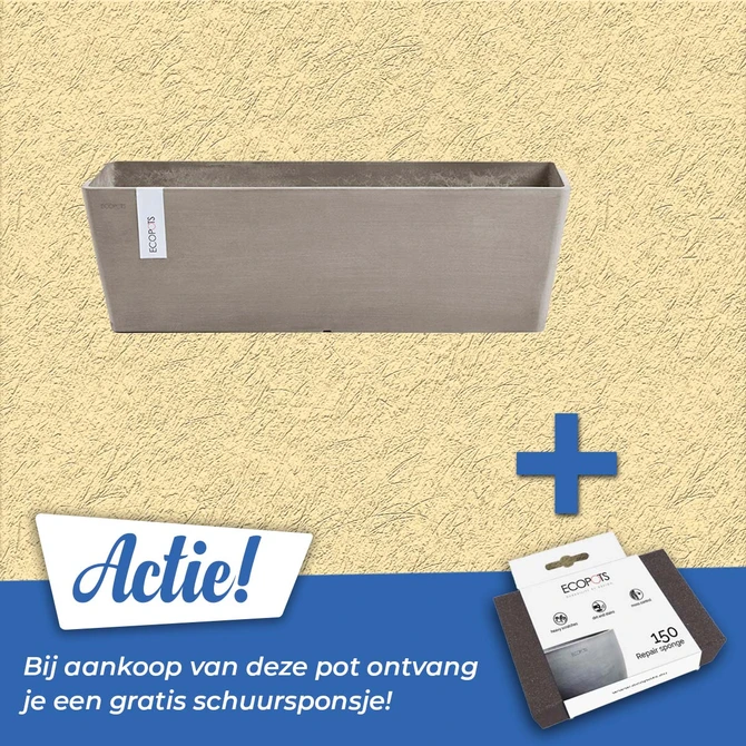 Bak bruges l55b17h17cm taupe actie, Ecopots, tuincentrumoutlet.com