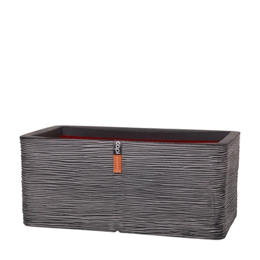 Planter rectangle Rib NL 73x39x32 anthracite, Capi Europe, tuincentrumoutlet