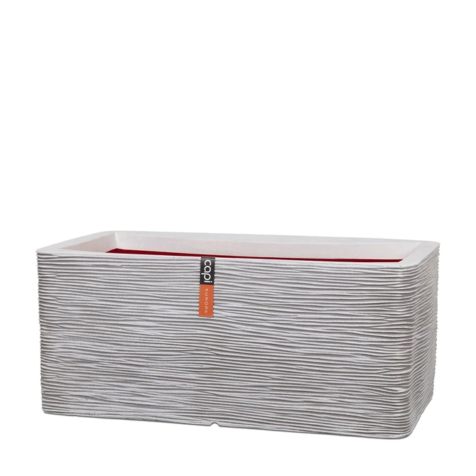 Planter rectangle Rib NL 73x39x32 ivory, Capi Europe, tuincentrumoutlet