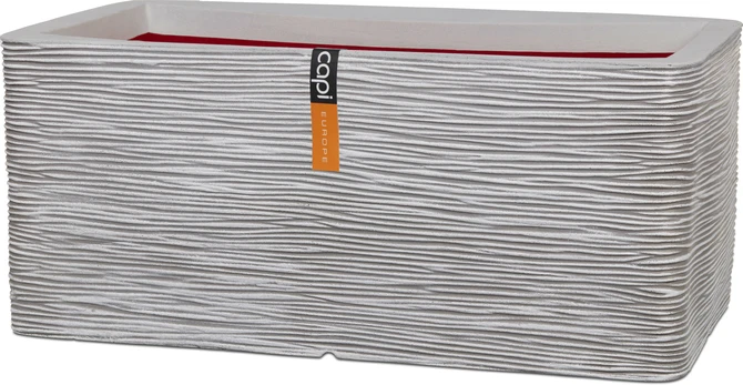 Planter rectangle Rib NL 73x39x32 ivory, Capi Europe, tuincentrumoutlet