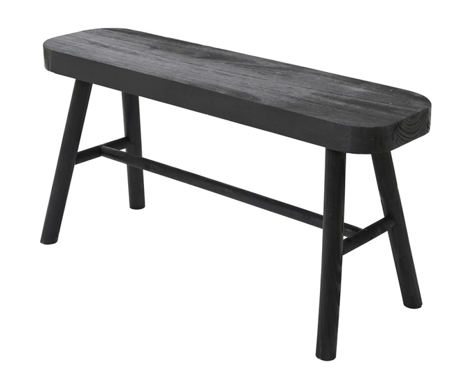 Bank hout l25b90h45cm zwart, Decoris, Tuincentrum Outlet