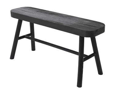 Bank hout l25b90h45cm zwart, Decoris, Tuincentrum Outlet