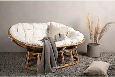 Bank Mamasan Rotan Bruin 180x110cm sfeer, Van der Leeden, Tuincentrumoulet.com