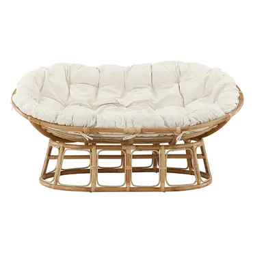 Bank Mamasan Rotan Bruin 180x110cm voorkant, Van der Leeden, Tuincentrumoulet.com