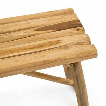 Bank teak 98x38h40cm naturel details, Van der Leeden, tuincentrumoutlet.com