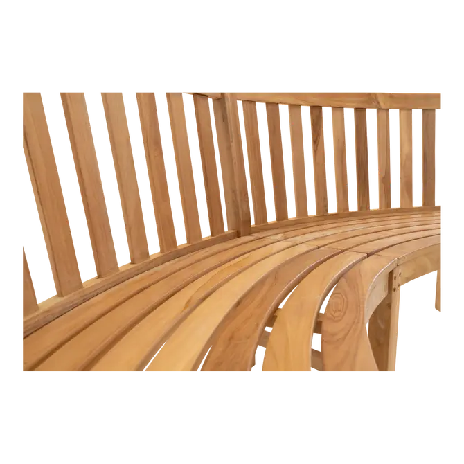 Bank teak Round 200cm detail, Lesli Living, tuincentrumoutlet