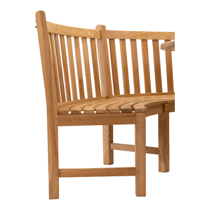 Bank teak Round 200cm details, Lesli Living, tuincentrumoutlet