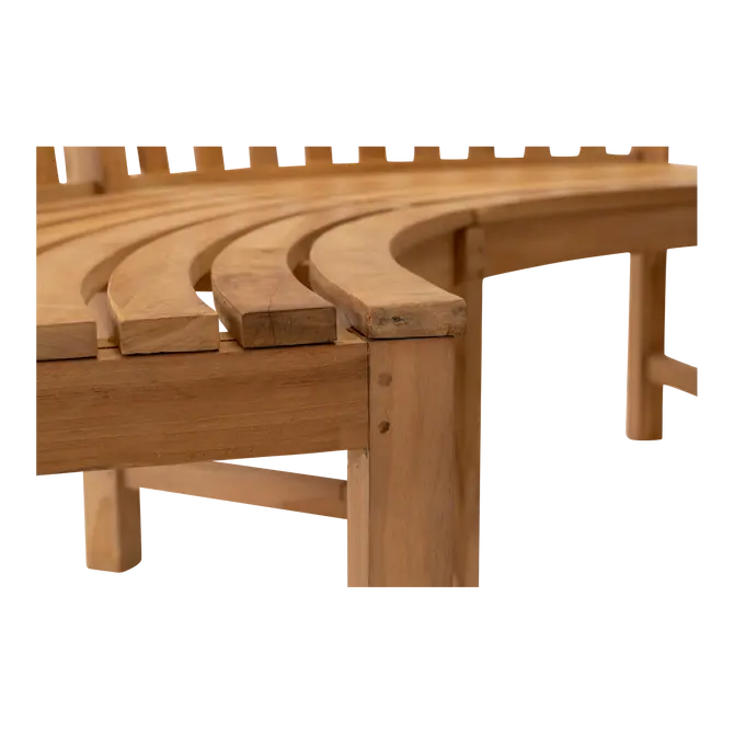 Bank teak Round 200cm detailfoto, Lesli Living, tuincentrumoutlet