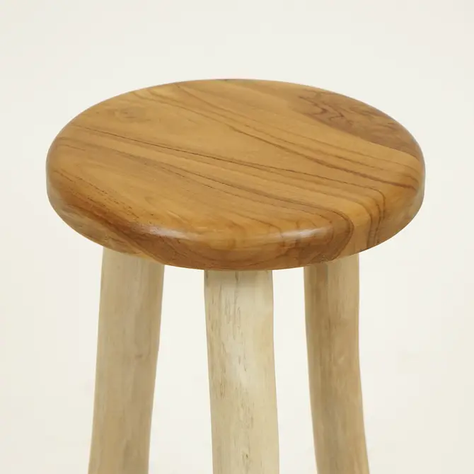 Barkruk - teak - afbeelding 2