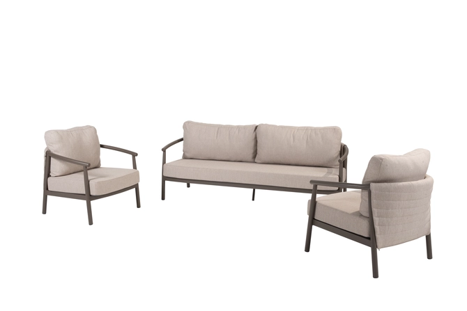 Barolo 3 seater SET terre: bench+ 2x living chair zij, 4 Seasons Outdoor, tuincentrumoutlet.com